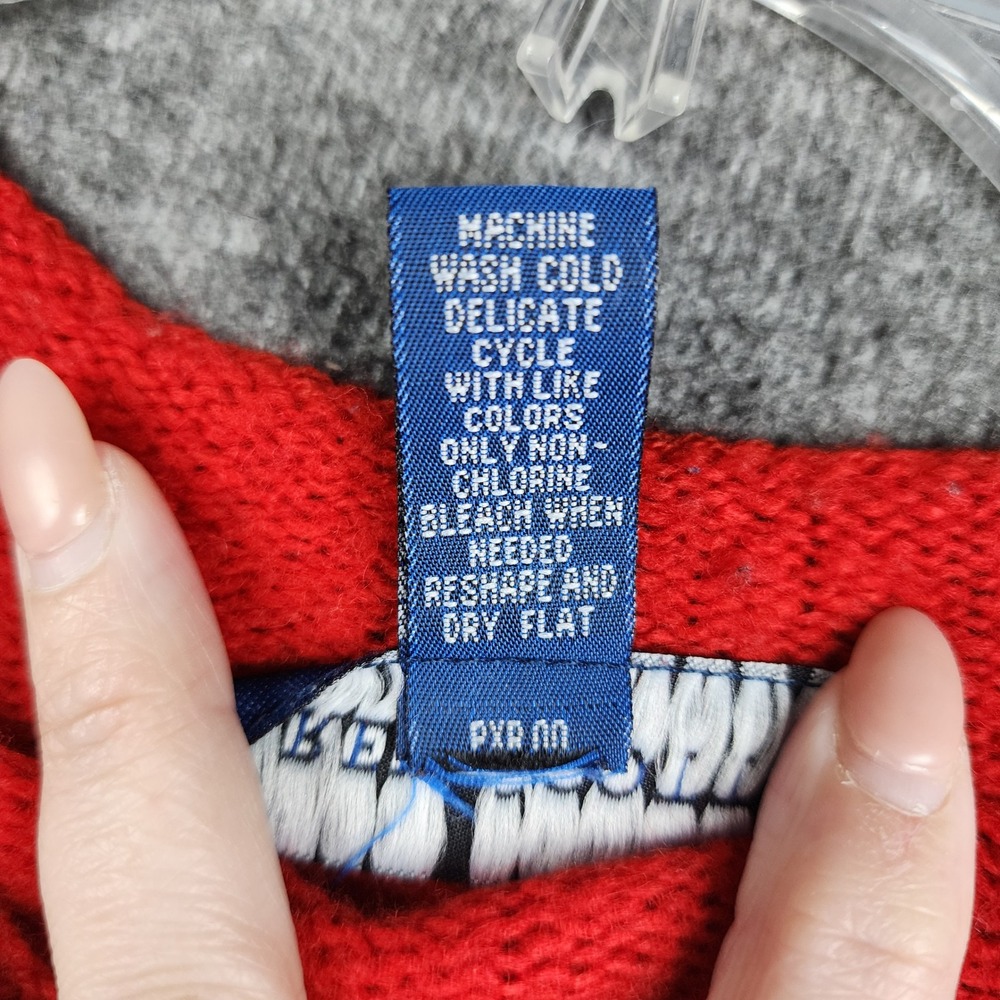 Karen Scott II Fair Isle Sweater Women 2X Red Navy Blue Wool Blend Oversized - Picture 5 of 6